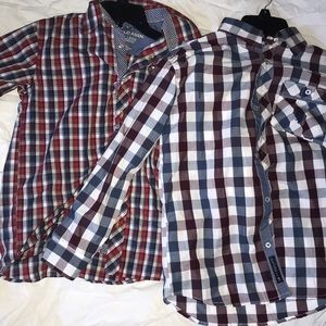 2 US Polo ASSN. Plaid Button up shirts Kids 10/12